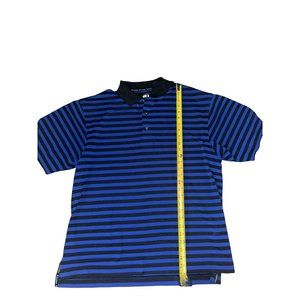 Foot joy FJ blue, black,‎ striped, men’s golf shirt, size large